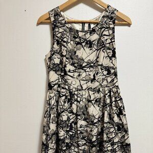 Black and White Abstract Print Dress